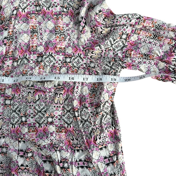 Maeve by Anthropologie Women's Islet Geometric Print Button Down Blouse Medium - Picture 6 of 9